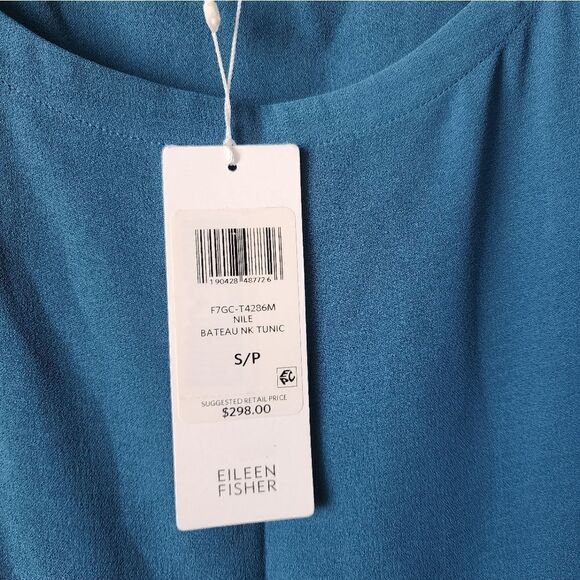 Eileen fisher silk tunic asymmetrical hen sleveless blouse tunic new with tags - Picture 2 of 9